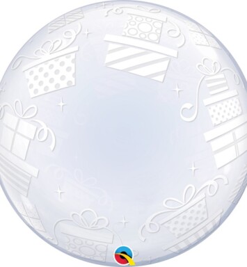 24" Deco Bubble - Wrapped Presents Balloon