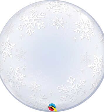 24" Deco Bubble - Frosty Snowflakes Balloon