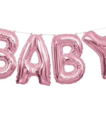 14 Inch Baby Letter Balloon Banner Kit - Pink