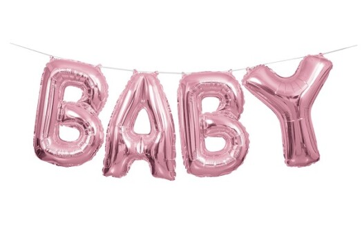 14 Inch Baby Letter Balloon Banner Kit - Pink