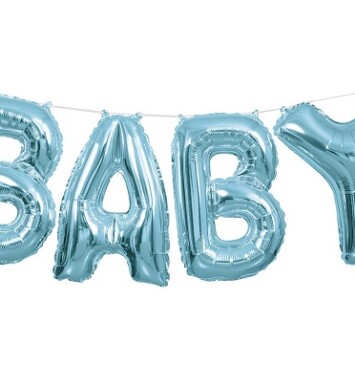 14 Inch Baby Letter Balloon Banner Kit - Blue