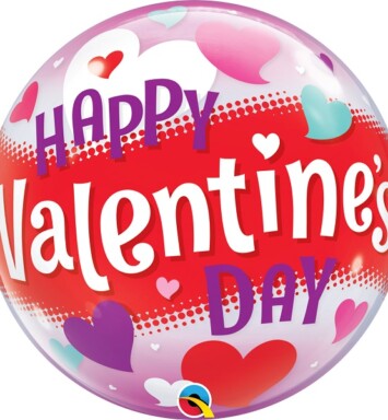 22" Deco Bubble - Happy Valentine's Day Hearts Balloon