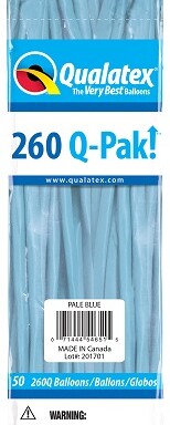 260Q Standard Pale Blue Latex Balloons 50ct