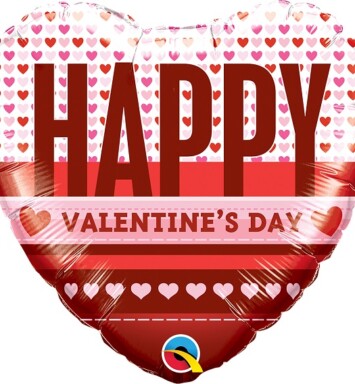 18" Happy Valentine's Hearts Foil Balloon