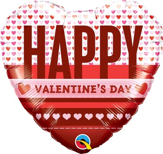 18" Happy Valentine's Hearts Foil Balloon