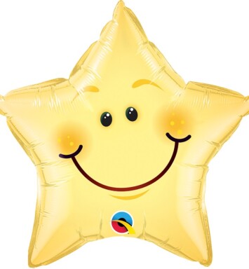20" Smiley Face Star Foil Balloon