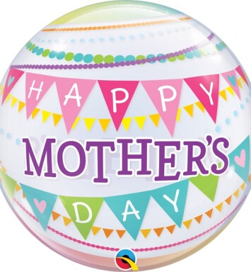 22" Mother's Day Pennants Bubble Balloon