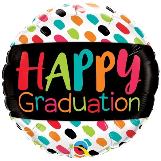 18 Inch Colour Dabs Graduation Foil Balloon