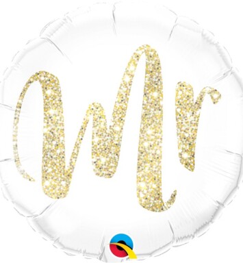 18" Mr Glitter Gold Foil Balloon