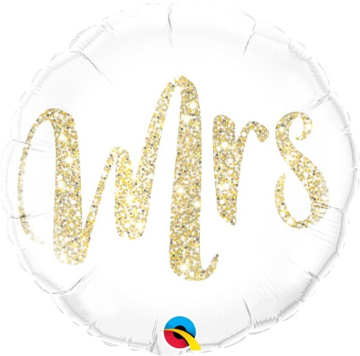 18" Mrs Glitter Gold Foil Balloon