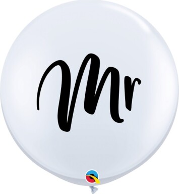 3ft Mr. White Latex Balloon 2pk