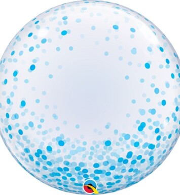 24" Deco Bubble - Blue Confetti Dots Balloon
