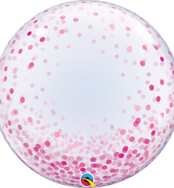 24" Deco Bubble - Pink Confetti Dots Balloon
