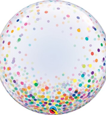 24" Deco Bubble - Colourful Confetti Dots Balloon