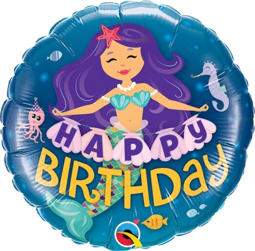 18" Happy Birthday Mermaid Foil Balloon
