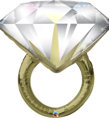 Diamond Wedding Ring Super Shape Foil Balloon