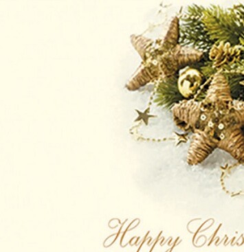 Florist Small Cards - Happy Christmas Gold Star