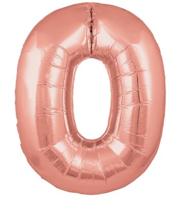 34" Rose Gold Number 0 Foil Balloon