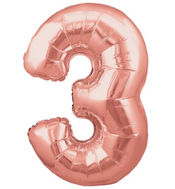 30" Rose Gold Number 3 Foil Balloon