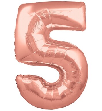 30" Rose Gold Number 5 Foil Balloon