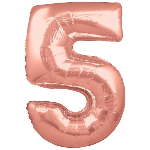 30" Rose Gold Number 5 Foil Balloon