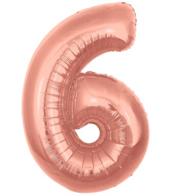 34" Rose Gold Number 6 Foil Balloon