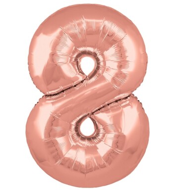 30" Rose Gold Number 8 Foil Balloon