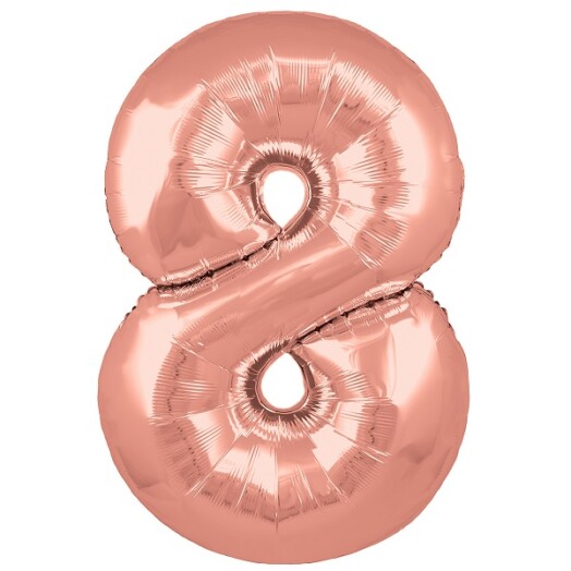 34" Rose Gold Number 8 Foil Balloon