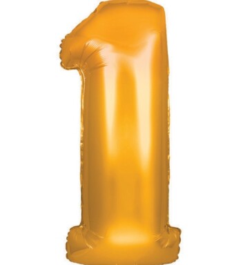 34" Gold Number 1 Foil Balloon