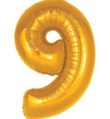 30" Gold Number 9 Foil Balloon