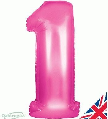 34" Pink Number 1 Foil Balloon
