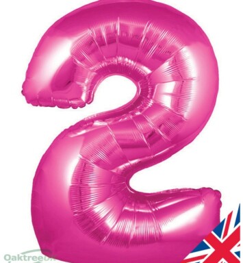 30" Pink Number 2 Foil Balloon