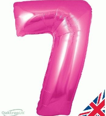 34" Pink Number 7 Foil Balloon