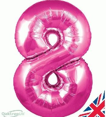 30" Pink Number 8 Foil Balloon