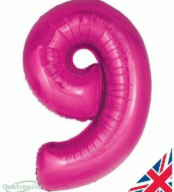 30" Pink Number 9 Foil Balloon