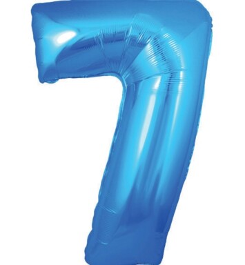 34" Blue Number 7 Foil Balloon