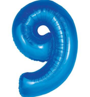 30" Blue Number 9 Foil Balloon