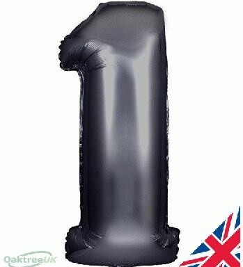 30" Black Number 1 Foil Balloon