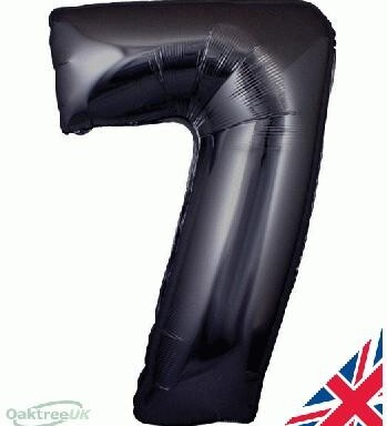 30" Black Number 7 Foil Balloon