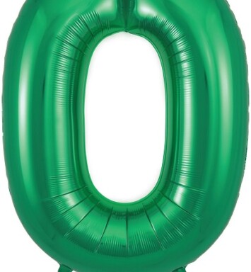 34" Green Number 0 Foil Balloon