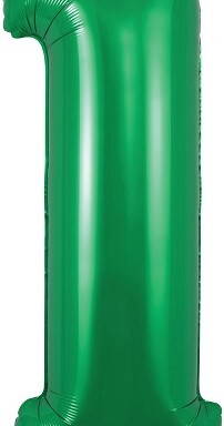 34" Green Number 1 Foil Balloon