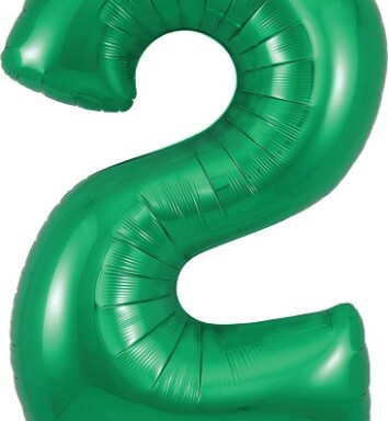 34" Green Number 2 Foil Balloon