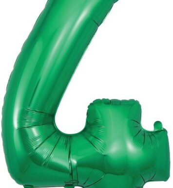 34" Green Number 4 Foil Balloon