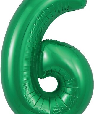 34" Green Number 6 Foil Balloon