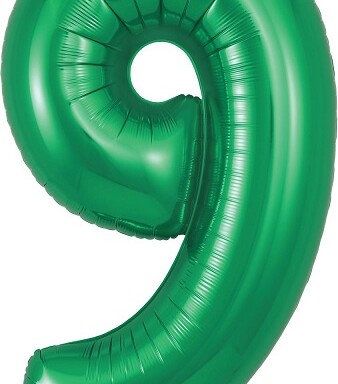 34" Green Number 9 Foil Balloon