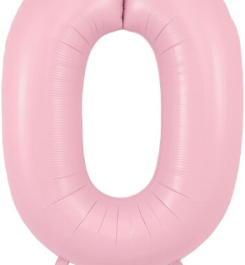 34" Matte Pink Number 0 Foil Balloon
