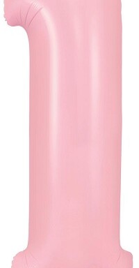 34" Matte Pink Number 1 Foil Balloon