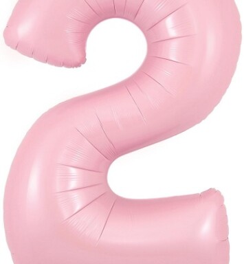 34" Matte Pink Number 2 Foil Balloon