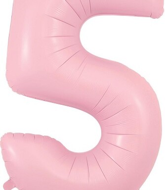 34" Matte Pink Number 5 Foil Balloon