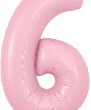 34" Matte Pink Number 6 Foil Balloon